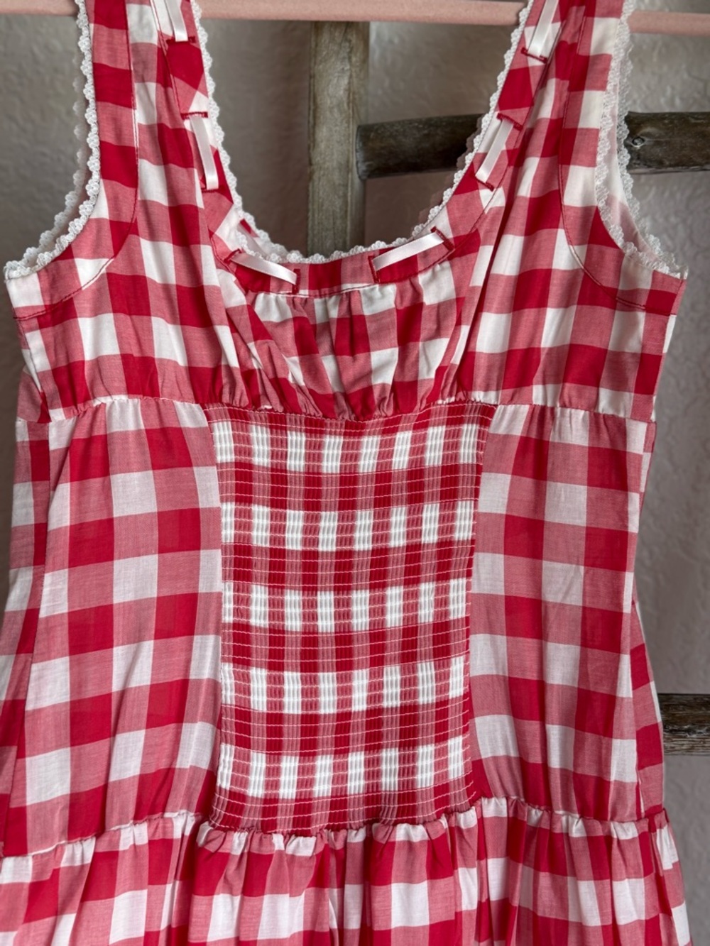 Frankie's Bikinis x Bella Hadid Gingham Maxi Dress - Picture 6 of 10
